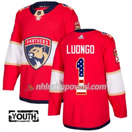 Florida Panthers Dresy Roberto Luongo 1 2017-2018 USA Flag Fashion Černá Adidas Authentic - Dětské